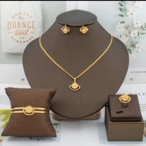 18k gold color children’s jewelry set, Ethiopian simple fashion