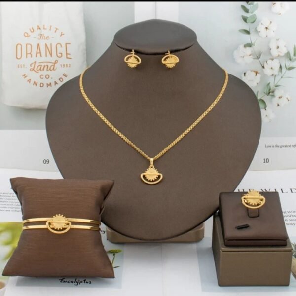 18k gold color children's jewelry set, Ethiopian simple fashion