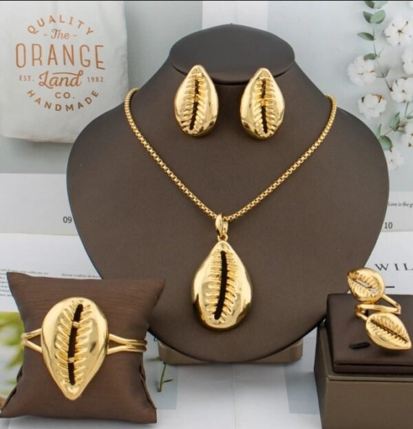 18k Gold plated jewelry set copper for women